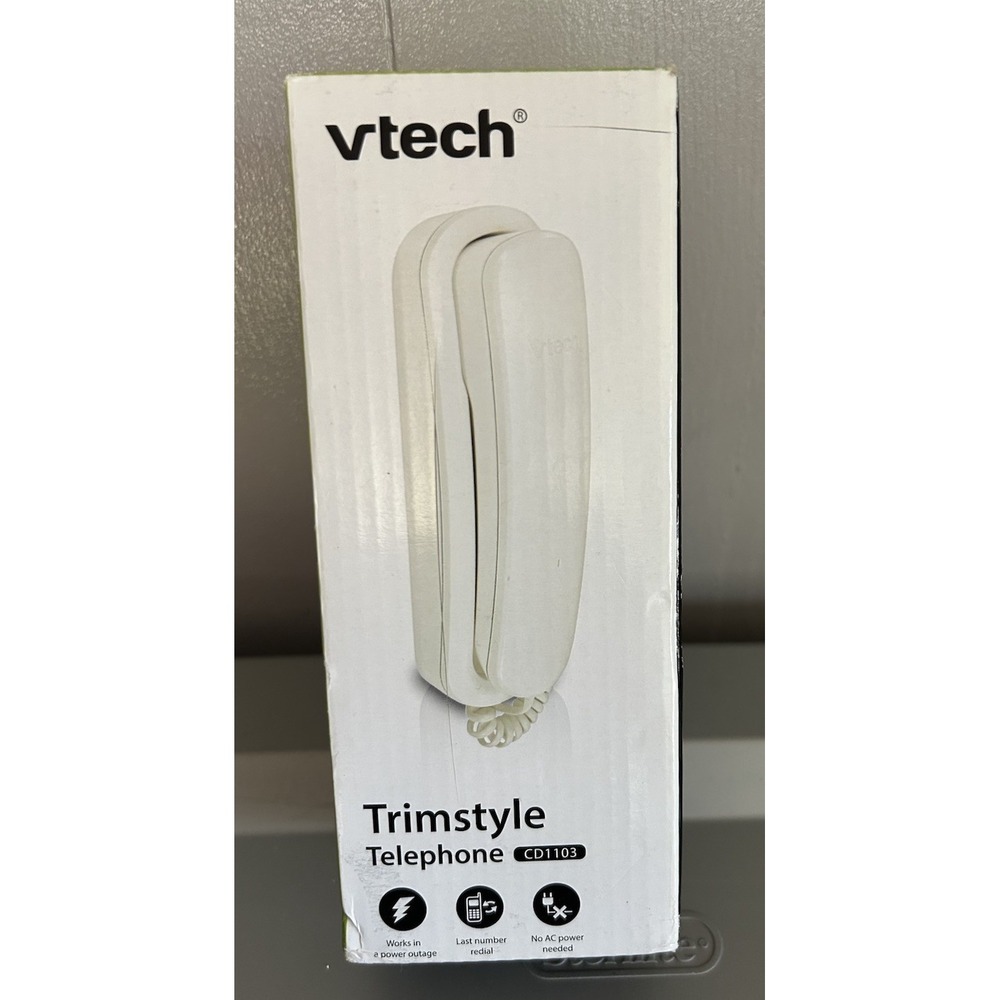 VTech Trimstyle Telephone CD1103 Corded White Redial - Picture 1 of 3